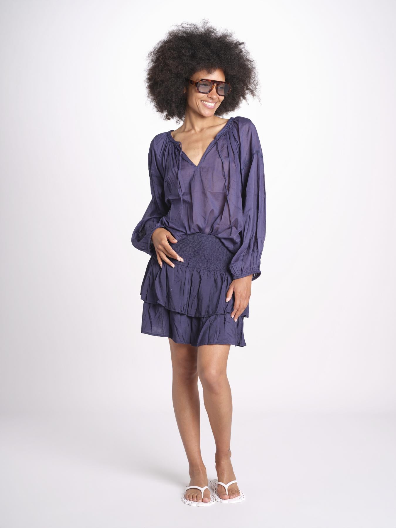 camicia voille nervature ALEXANBLATU ENCRE laraethnics 