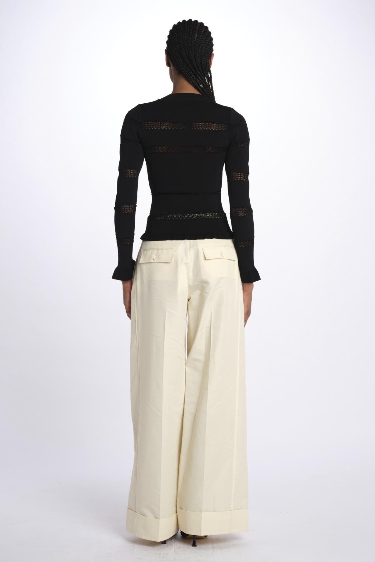 Maglia DEVON m/l inserto pizzo 020 BLACK sea ny 
