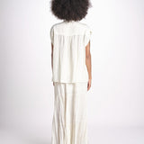 camicia con bottoni CLARENCELK NACRE laraethnics 