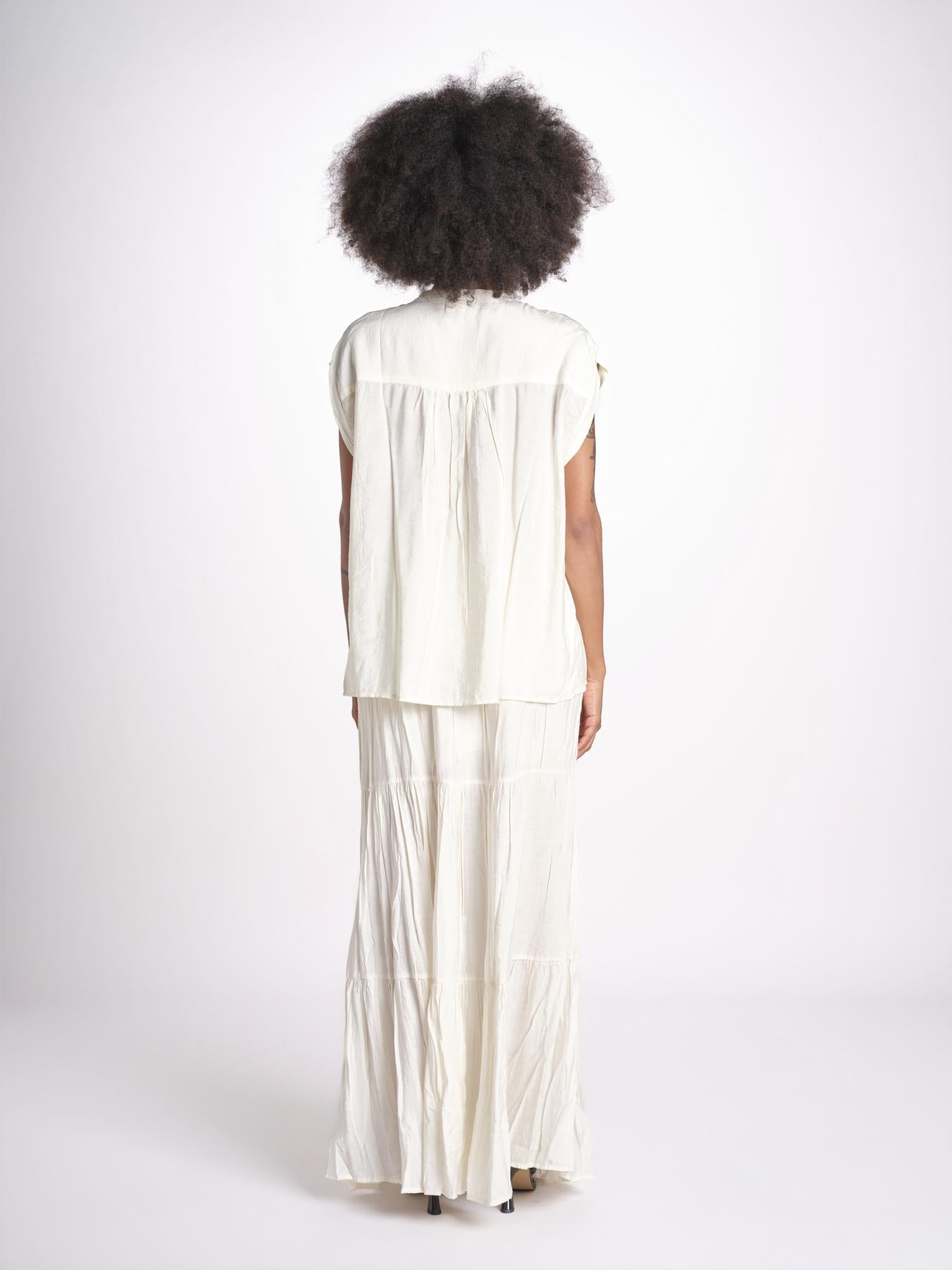 camicia con bottoni CLARENCELK NACRE laraethnics 