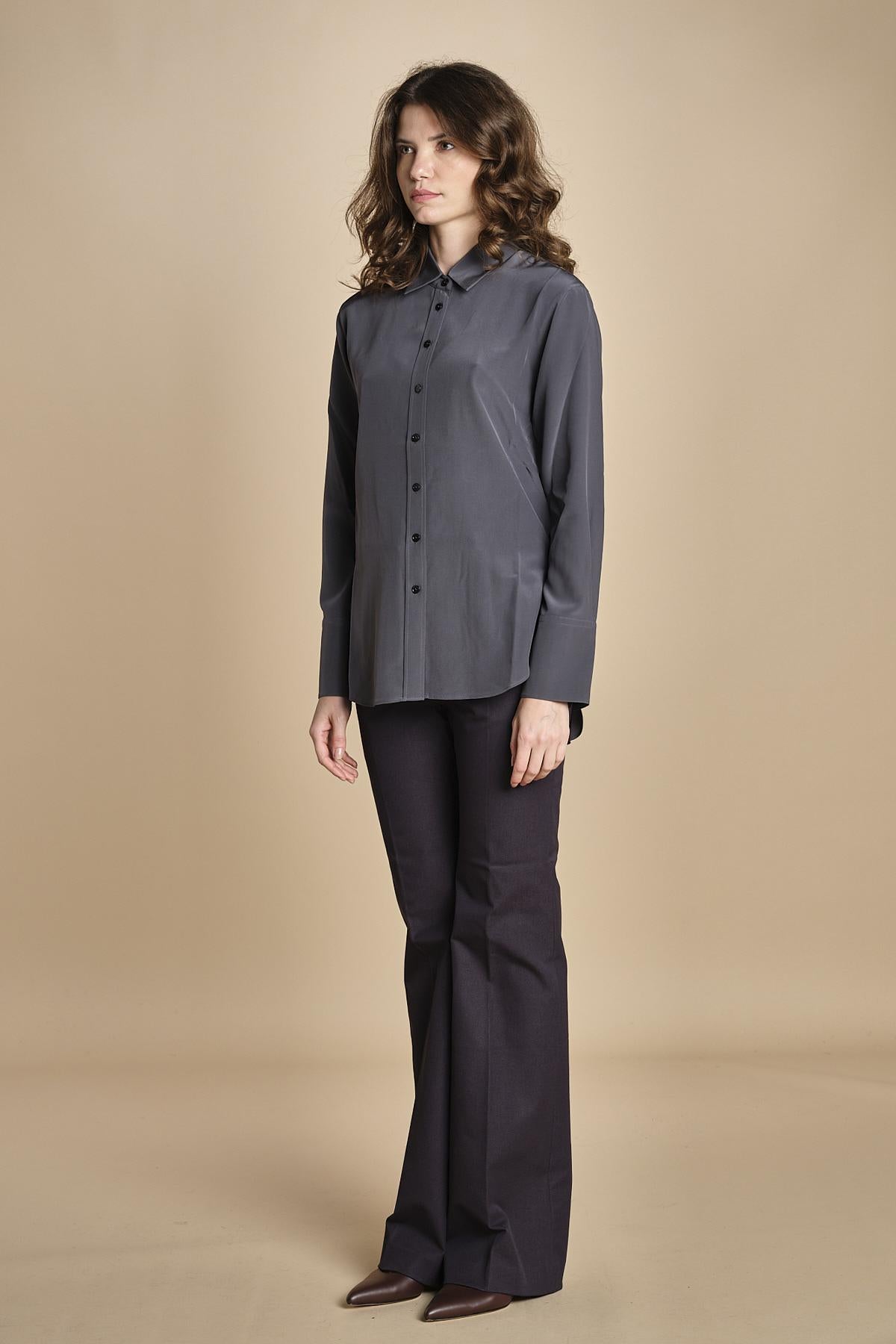 camicia da uomo in seta JOE  JF009423 0211 SMOKE joseph 