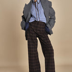 blazer doppiopetto over in flanella OLLY  MJD503_A60003 1002 MEDIUM GREY FLANEL jejia 