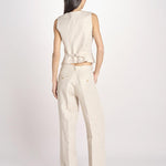 pantalone in lino MALIZIA 2615131112600 023 ECRU weekend maxmara 