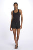 Low-cut ribbed tank top