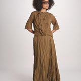 MAGRITA camicia con rouches manica corta MAGRITA SH075MAGRIT.KHA KHAKI laurence bras 