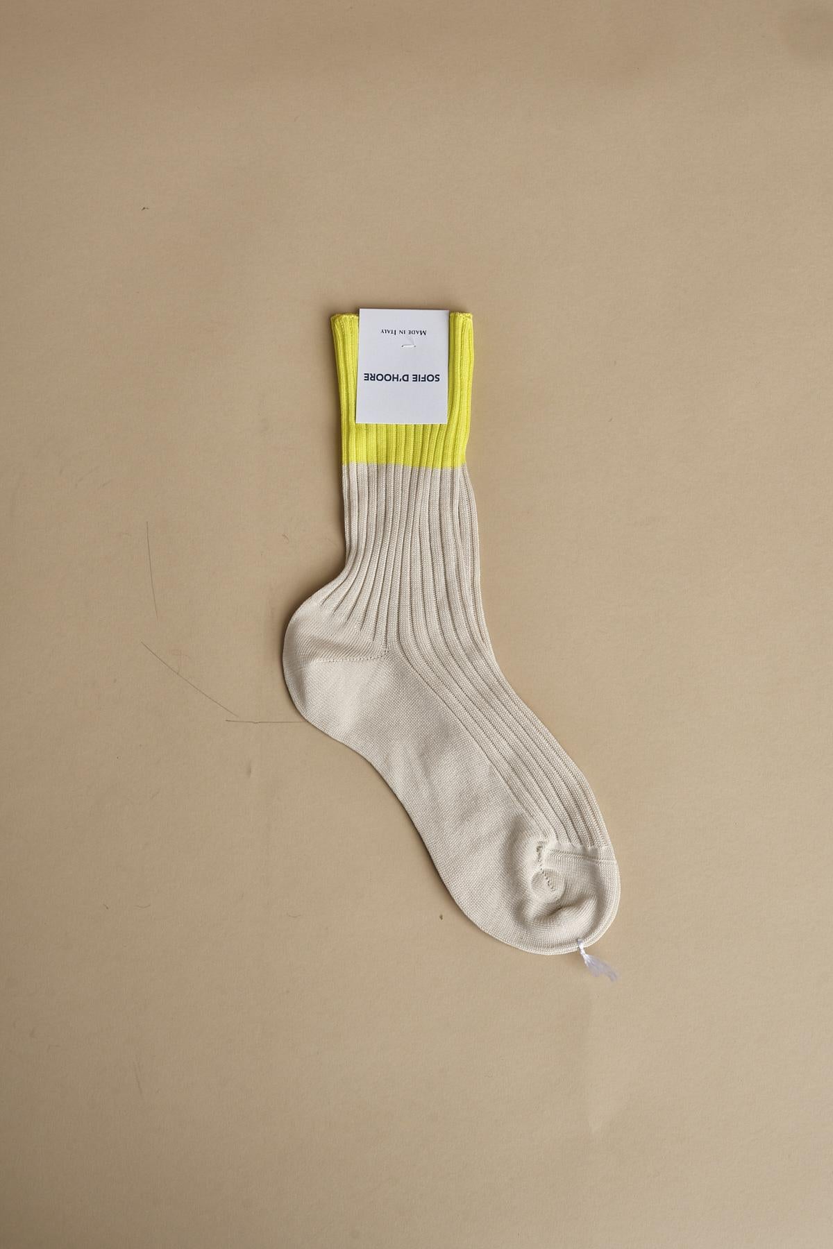 calze corte bicolore FOUR BEIGE GIALLO sofie d'hoore 