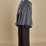 blazer doppiopetto over in flanella OLLY  MJD503_A60003 1002 MEDIUM GREY FLANEL jejia 