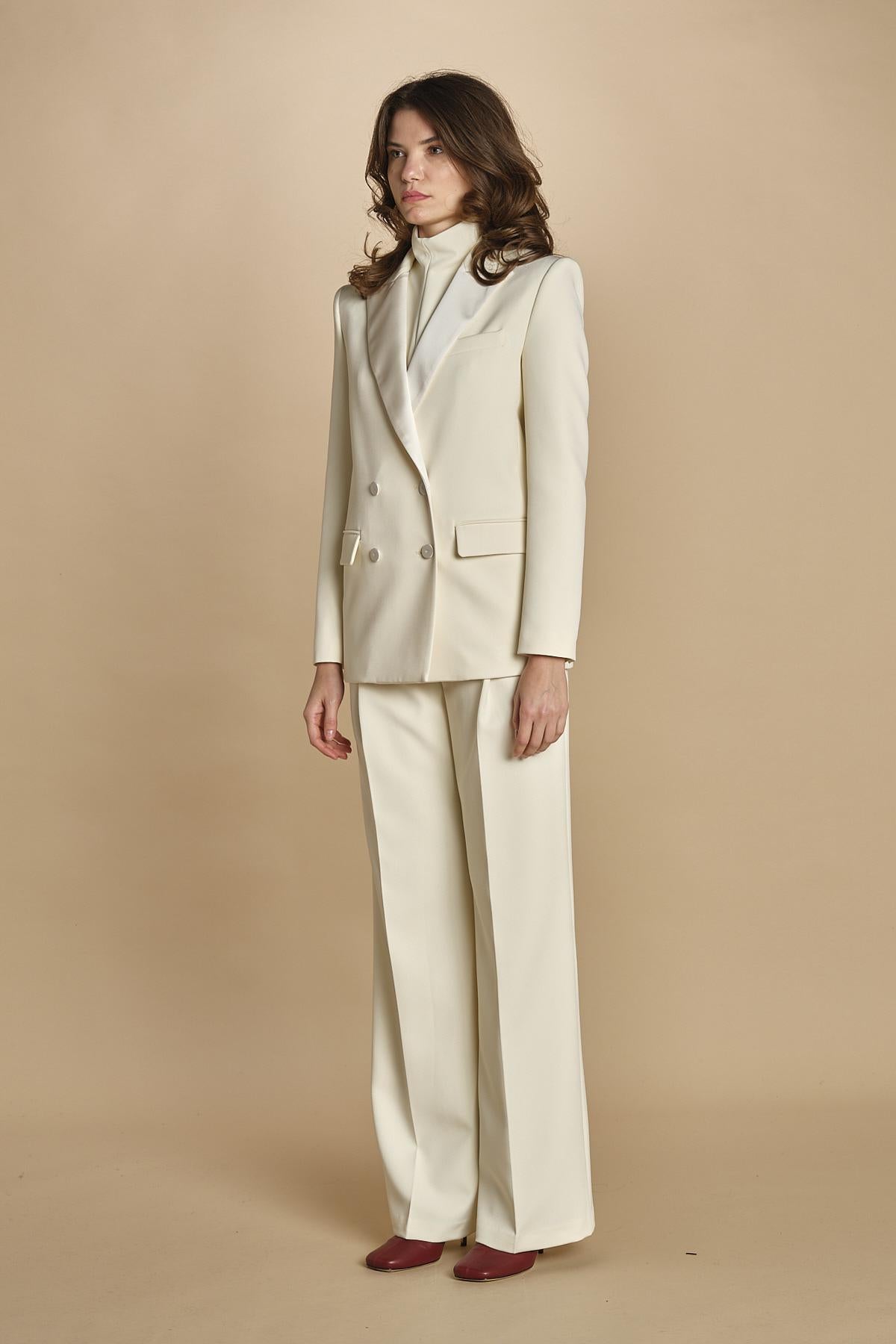 giacca doppipetto in cady 30303-313 LATTE 02 federica tosi 