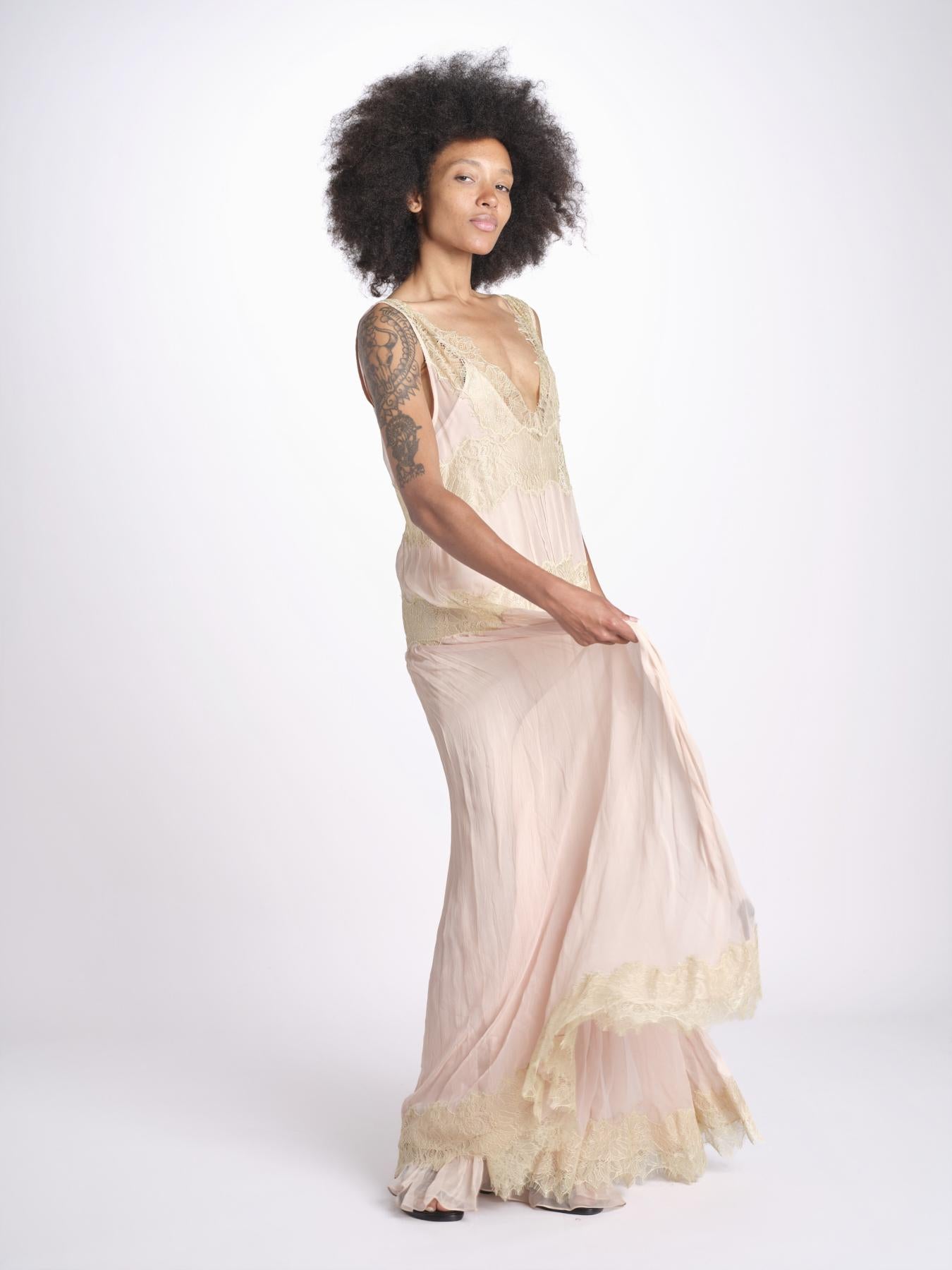 abito lungo con pizzo DOMENICA ROSE mes demoiselles 