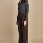 pantalone con pinces 15P008PL022 P157 DARK BROWN ines de la fressange 