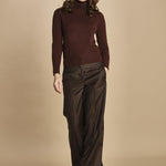 pantalone a vita bassa con elastico in lana e seta. ASTRID STR02 MORO nine in the morning 