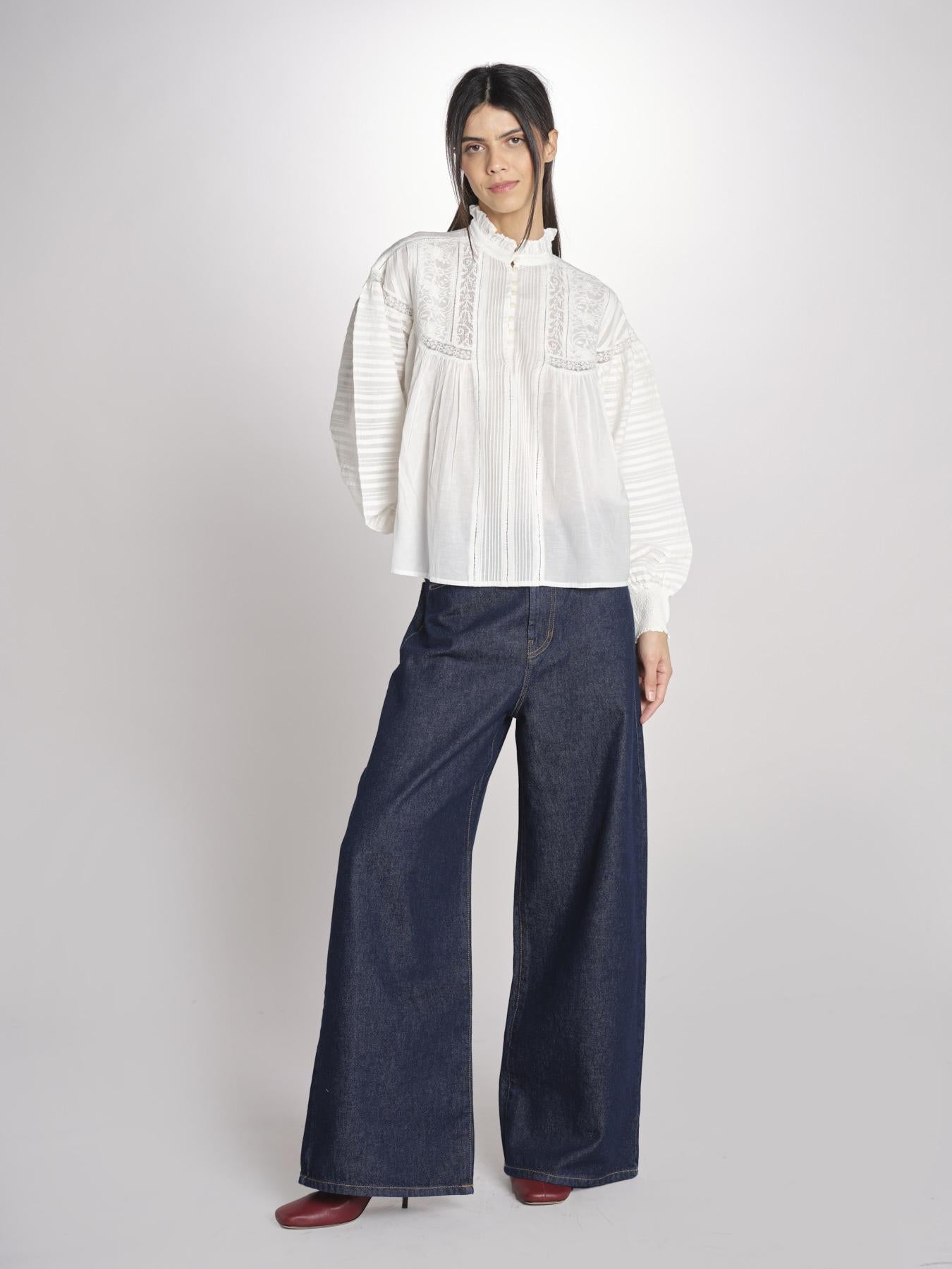 Camicia con ricami DAHALIA 2HVA27-V09771 BLANC vanessa bruno 
