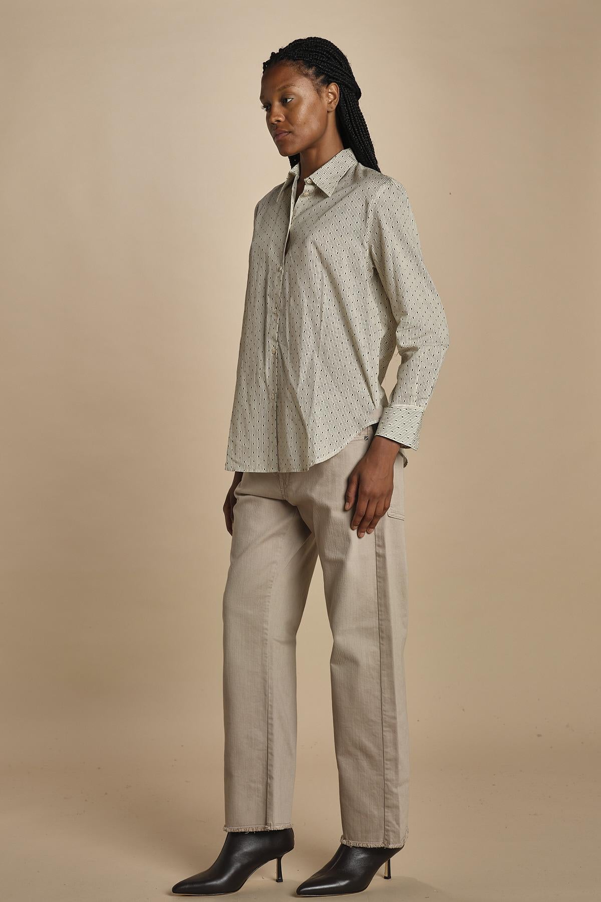 Camicia SELMA microstampa P28D0SELMA-T4733 S570 massimo alba 
