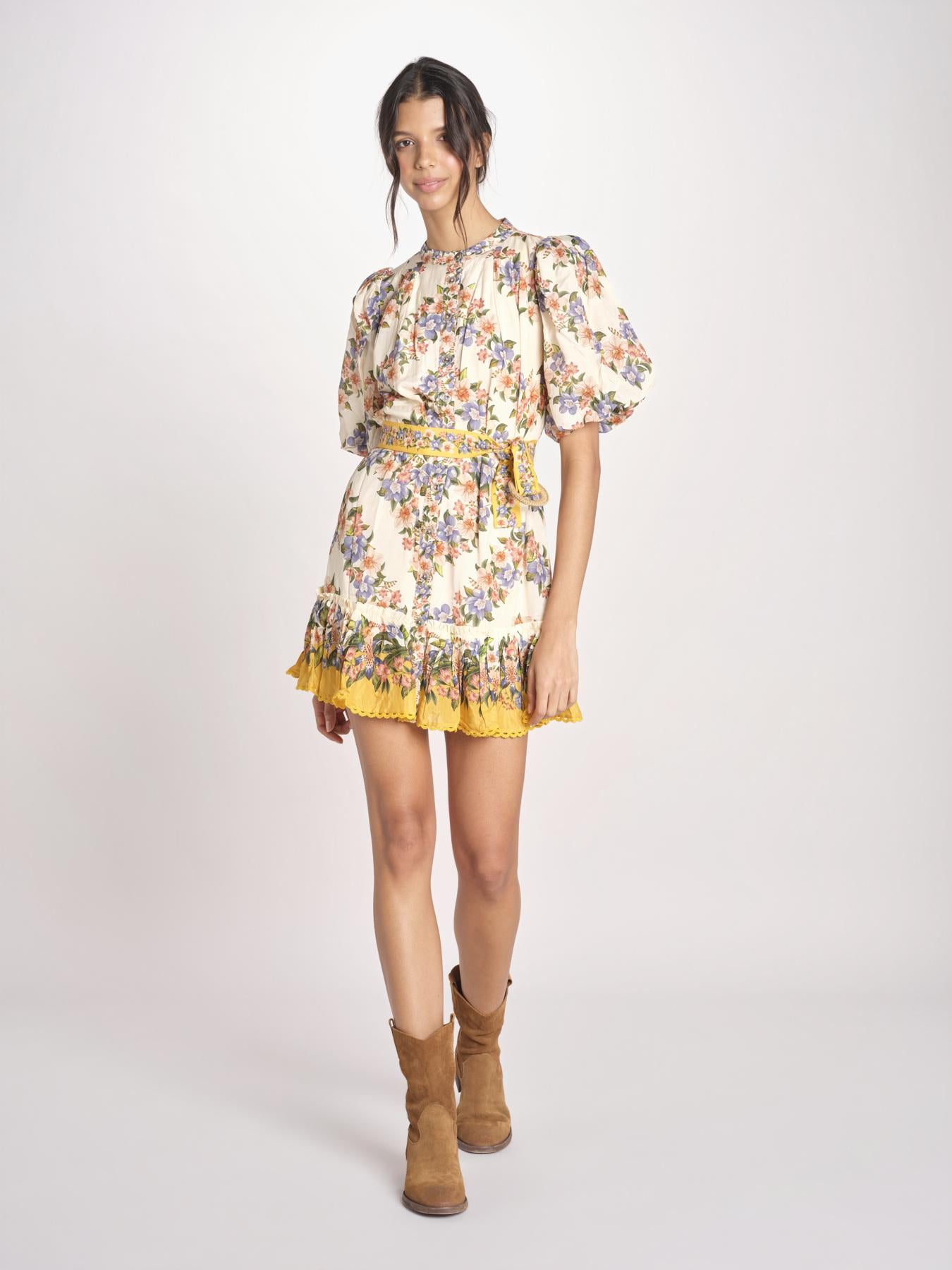 miniabito a fiori HILO STRIPES MINI DRESS 353546 HILO STRIPES SAND farm rio 
