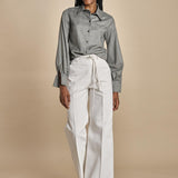 camicia galles grey check BALLOON SLEEVE SHIRT  A17T14 NS96 GREY CHECK martin grant 