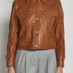 giacca in pelle beige GRANT MARRONE masscob 