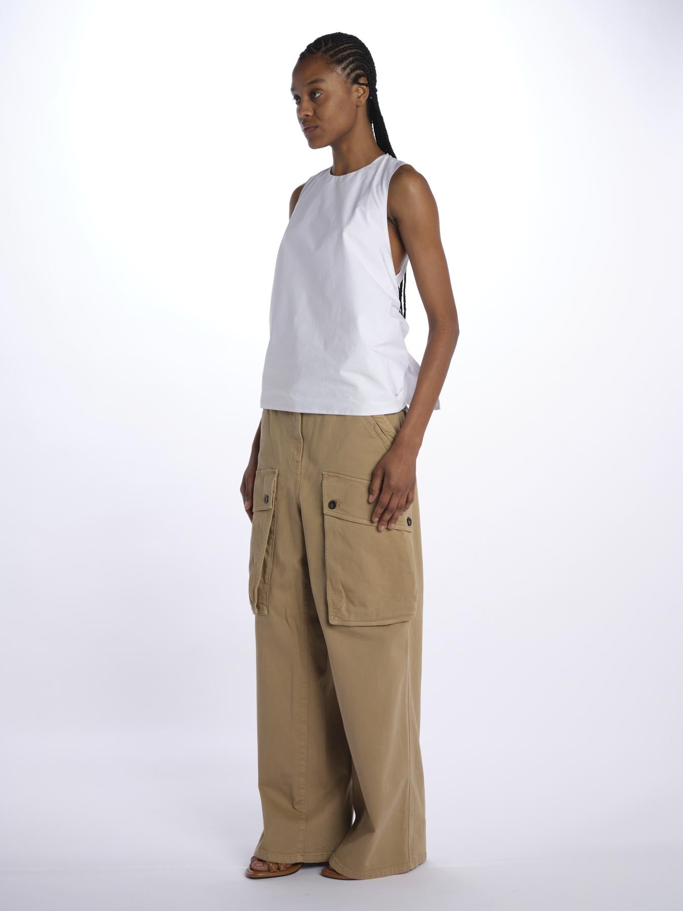Top nero popeline con nodo G101 0132 1101 n21 
