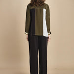 camicia con collo a pannelli BL_3261T OLIVA bodice 