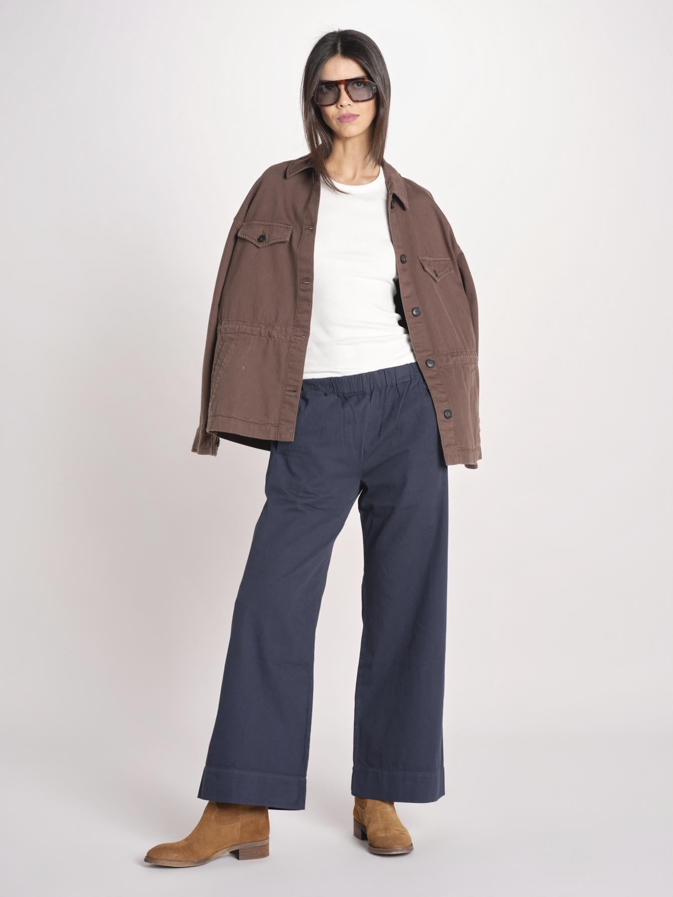 pantalone diritto con elastico in vita PENSIL ESSELING NAVYBLUE true avenue 