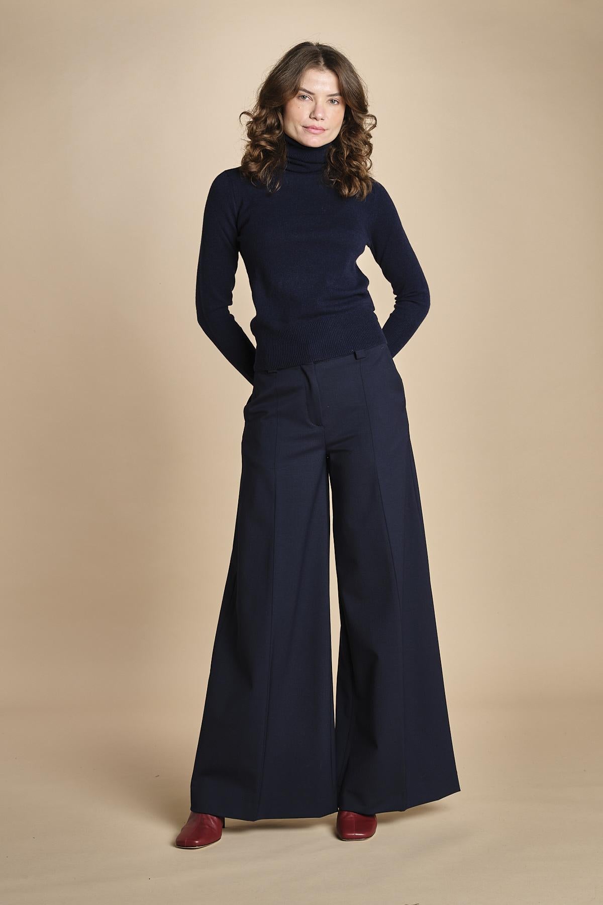 pantalone palazzo TLWC3101W0206ABTPB NIGHT BLUE T0457 the latest 