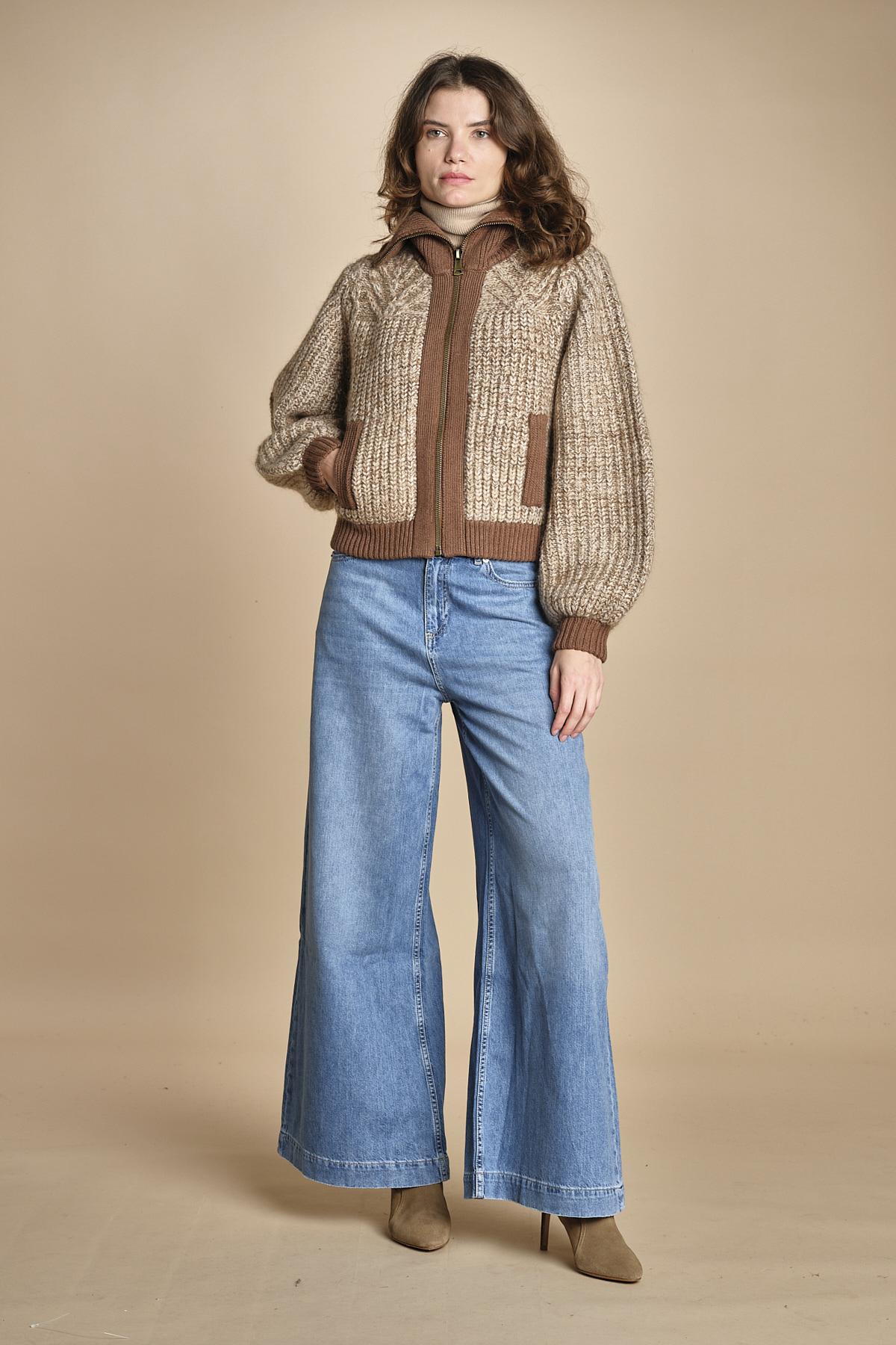 giubbino maglia con zip RABEL MARRON ba&sh 