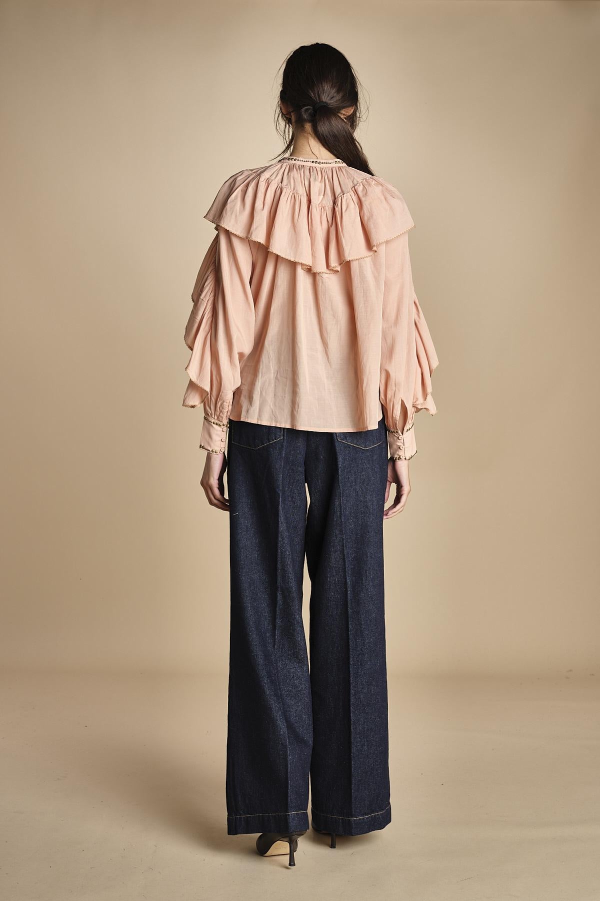 SELONA TOP camicia con voille SELONA TOP BLUSH PINK scarlett poppies 