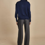 camicia over in lana merino MIL LAU20 E21210 BLU milaura 