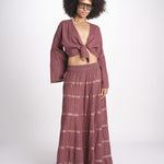 camicia cropped con nodo in lurex gessato JUNE WINE christianzen 
