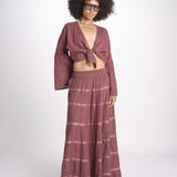 camicia cropped con nodo in lurex gessato JUNE WINE christianzen 