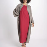 abito in lino con drappeggio U1620L ROSSO dusan 