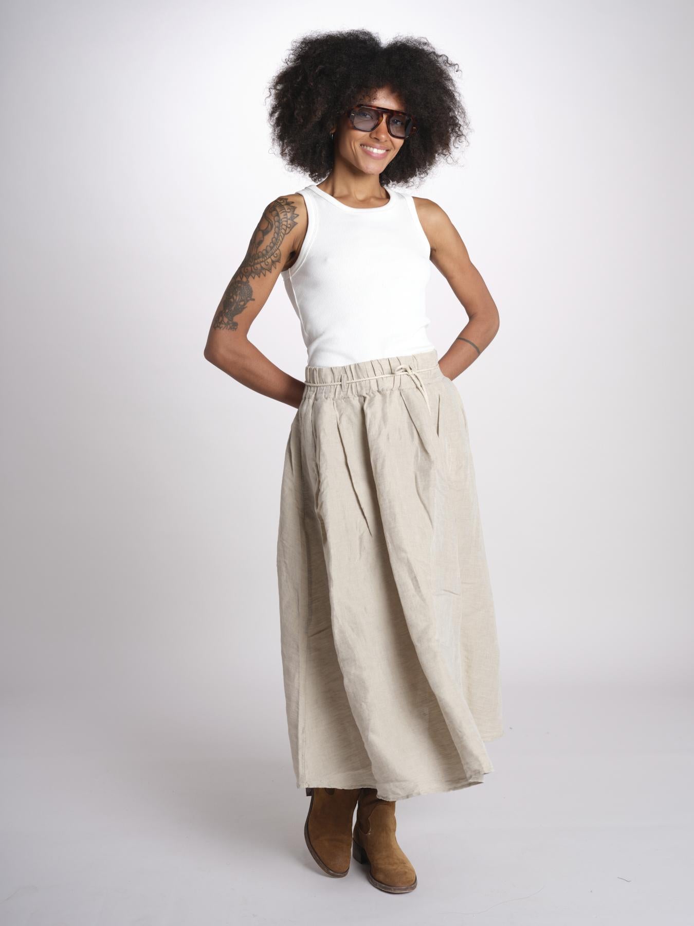 MARTINA gonna in lino con coulisse MARTINA SOFTLINEN NATURAL true avenue 