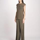 top in seta con tasche e fascia JF009657 PALM LEAF 2308 joseph 