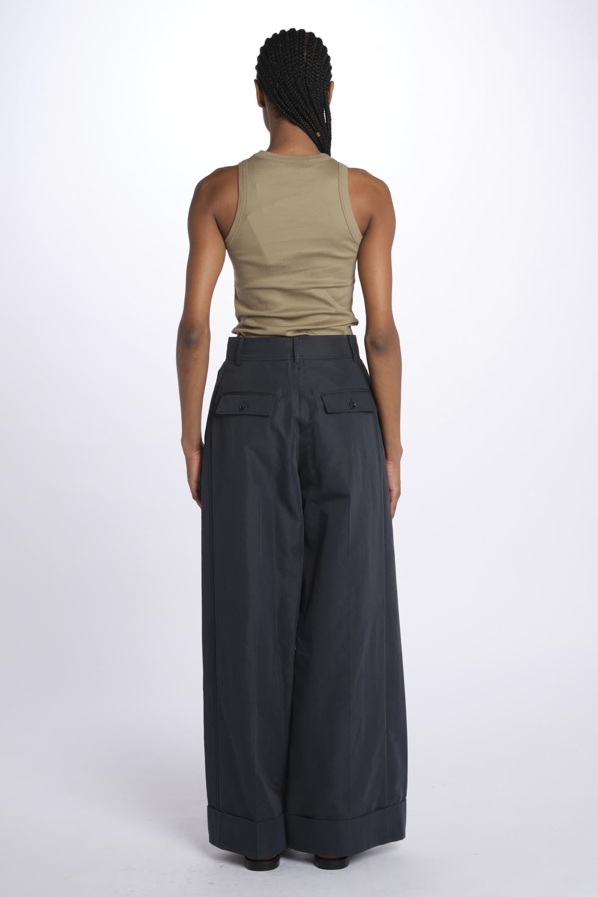 Pantalone HIGH WAIST pences con risvolto 51279LCO MIDNIGHT phillip lim 