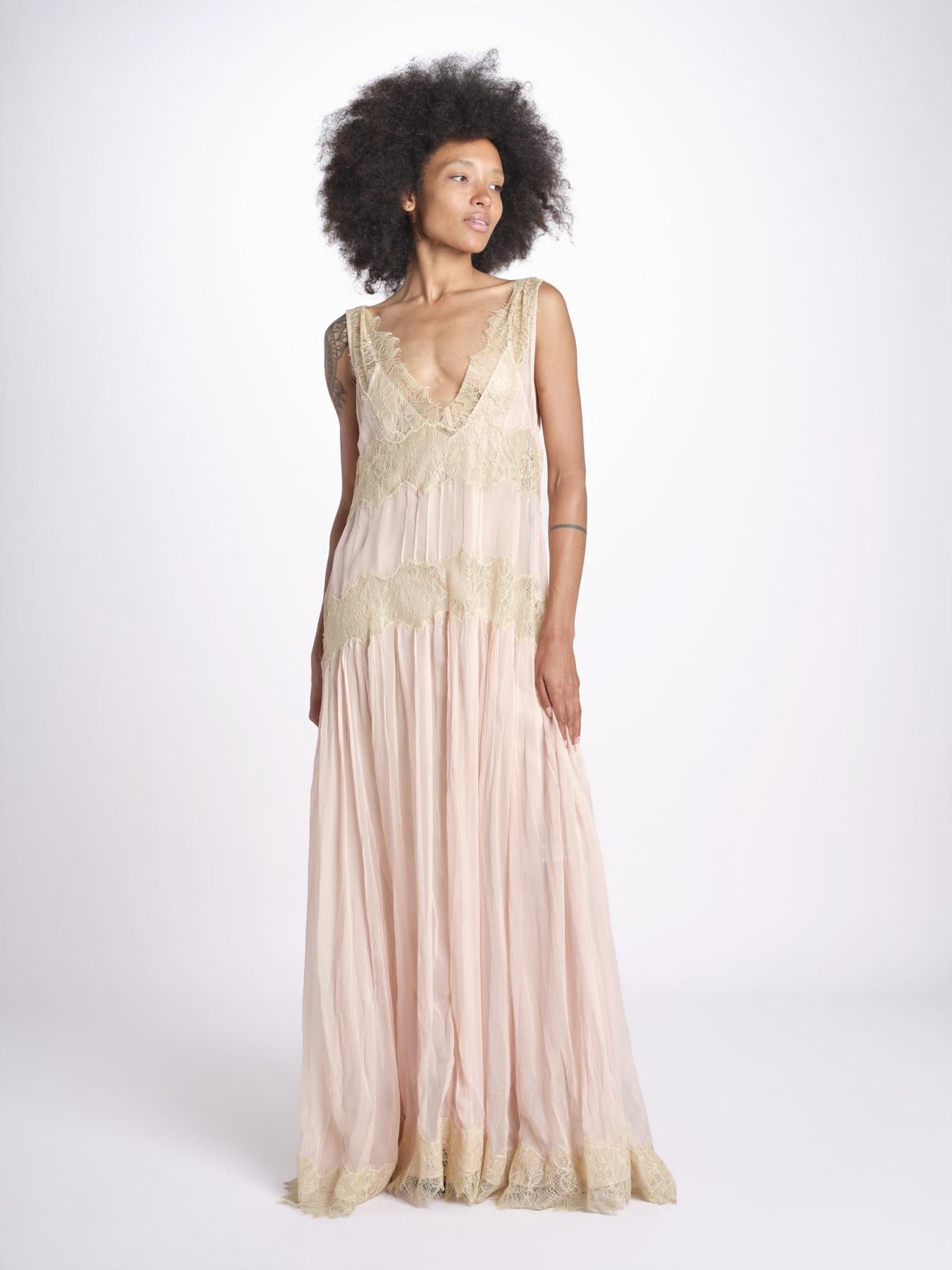 abito lungo con pizzo DOMENICA ROSE mes demoiselles 