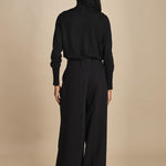 pantalone con pinces in lana NINA PLEAT CA1398 BLACK berwich 