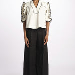 Top ROSE  con rouches ROSE TOP 1725 VANILLA scarlett poppies 