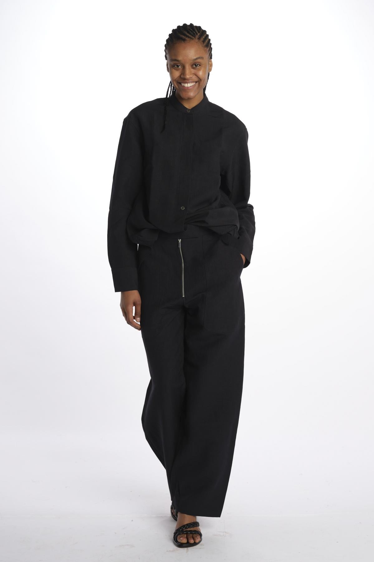 Pantalone lungo con zip PRAVIN1572 DARKESTNAVY studio nicholson 