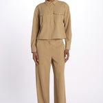 Camicia COLVIN bottoni oro CP3241142 KHAKI veronica beard 
