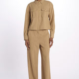 Camicia COLVIN bottoni oro CP3241142 KHAKI veronica beard 