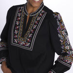 Camicia ricamo punto croce CALOE BLEUNUIT ba&sh 