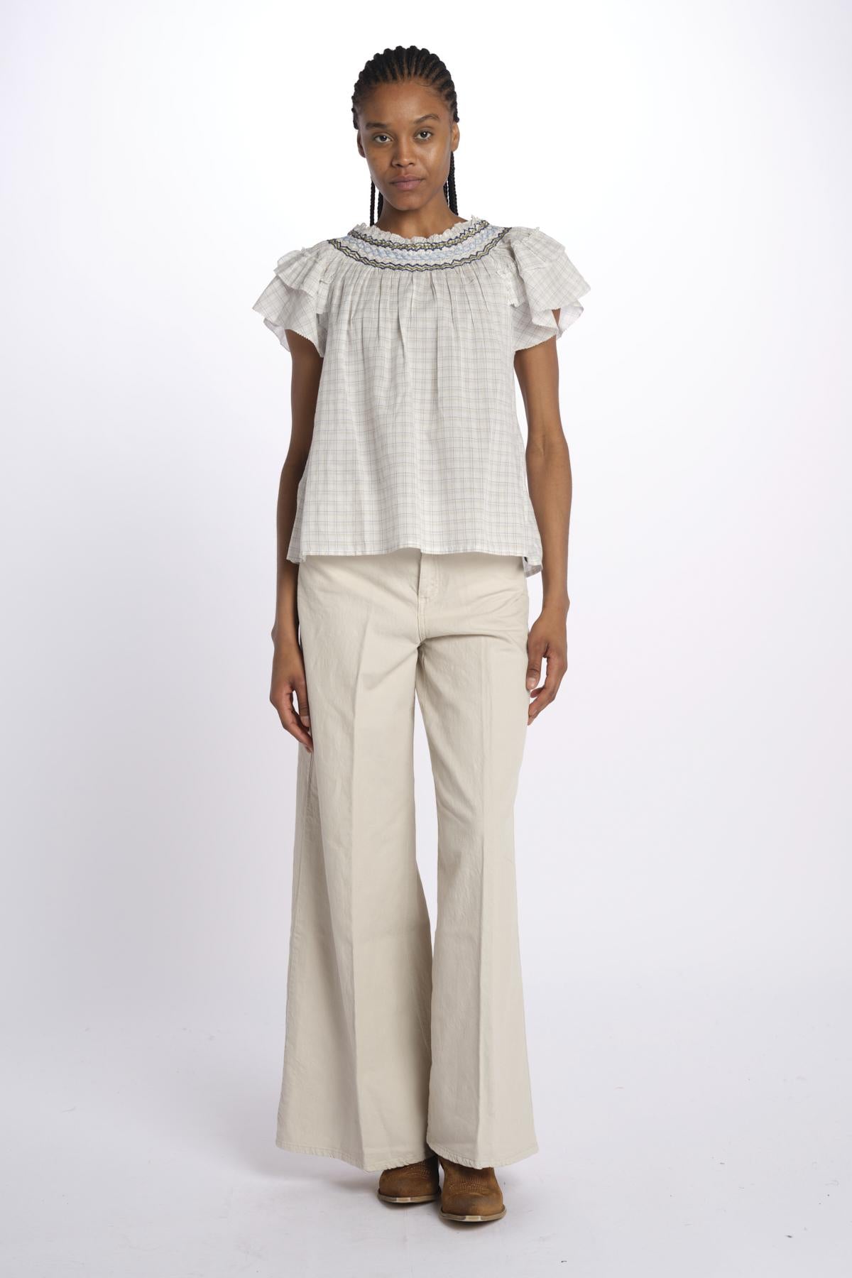 CATHY camicia check con collo arricciato CATHY C1316 bellerose 