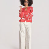 camicia con ricamo fiori SERAFINA 099 POPPY sea ny 