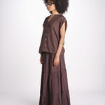 camicia con bottoni CLARENCELK CHOCOLAT laraethnics 