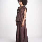 camicia con bottoni CLARENCELK CHOCOLAT laraethnics 