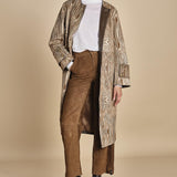 pantalone in camoscio FELISE CARAMEL malina 