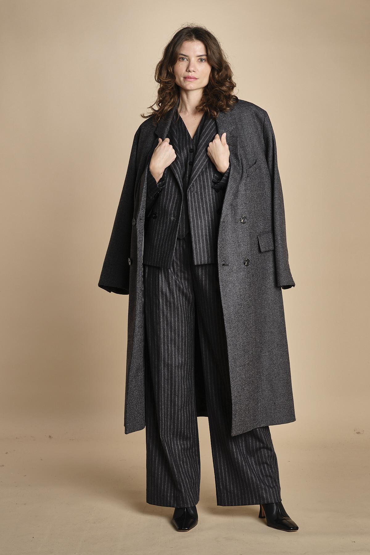 gilet gessato 15V528CO191 P092 GREY ines de la fressange 