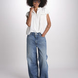 camicia in voille e pizzo con maniche corte GANU 6EVA53-V09890 BLANC vanessa bruno 