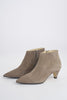 Leather ankle boot with wide heel