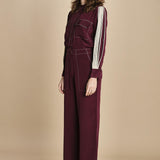 tuta con manica plisse BY_2269J BURGUNDY bodice 
