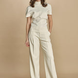 top manica corta con collo alto 31101-313 LATTE 02 federica tosi 